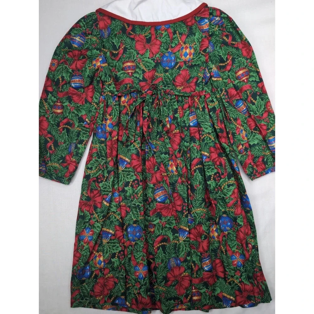 Vintage Ceil Ainsworth Girls 6 Christmas Holiday Dress Cotton USA Made 67-4267